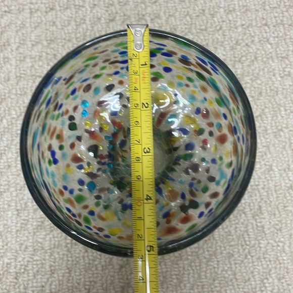 Confetti Recycled Mexican Style Margarita Hand Blown Cocktail Glass - Picture 5 of 7